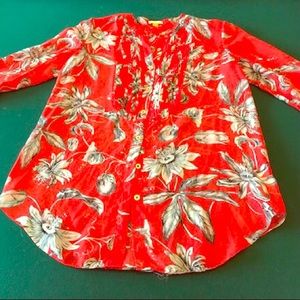 Red floral top